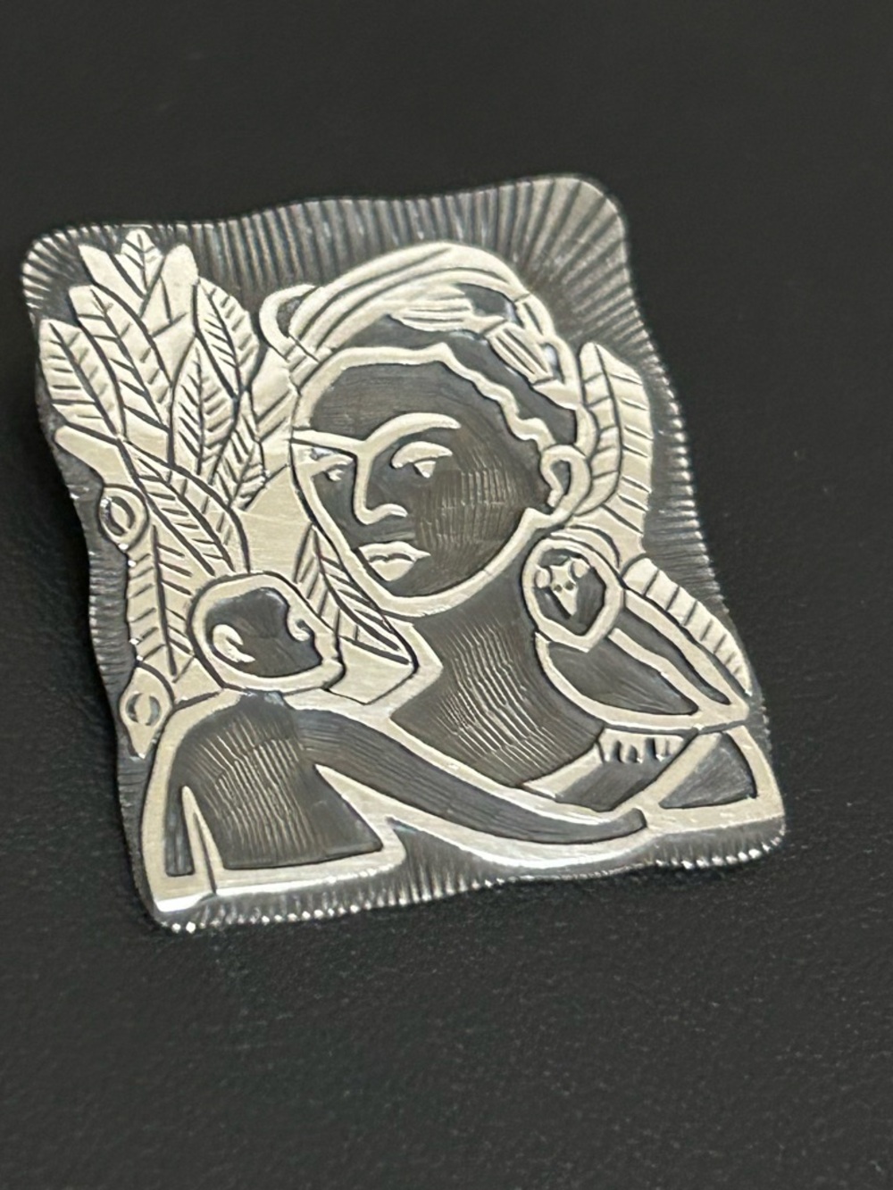 Artisan Maria Belen Sterling Silver Frida Kahlo Pin Pendant Brooch View 4